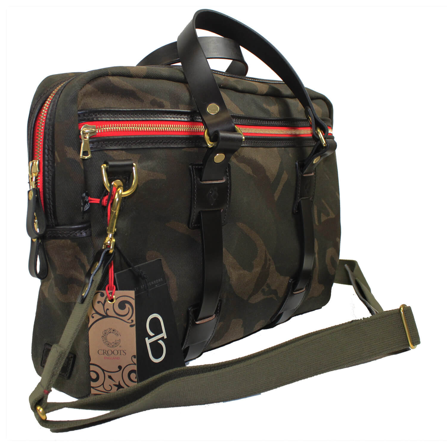 Waxed Camo Laptop Bag by Croots England Krieghoff