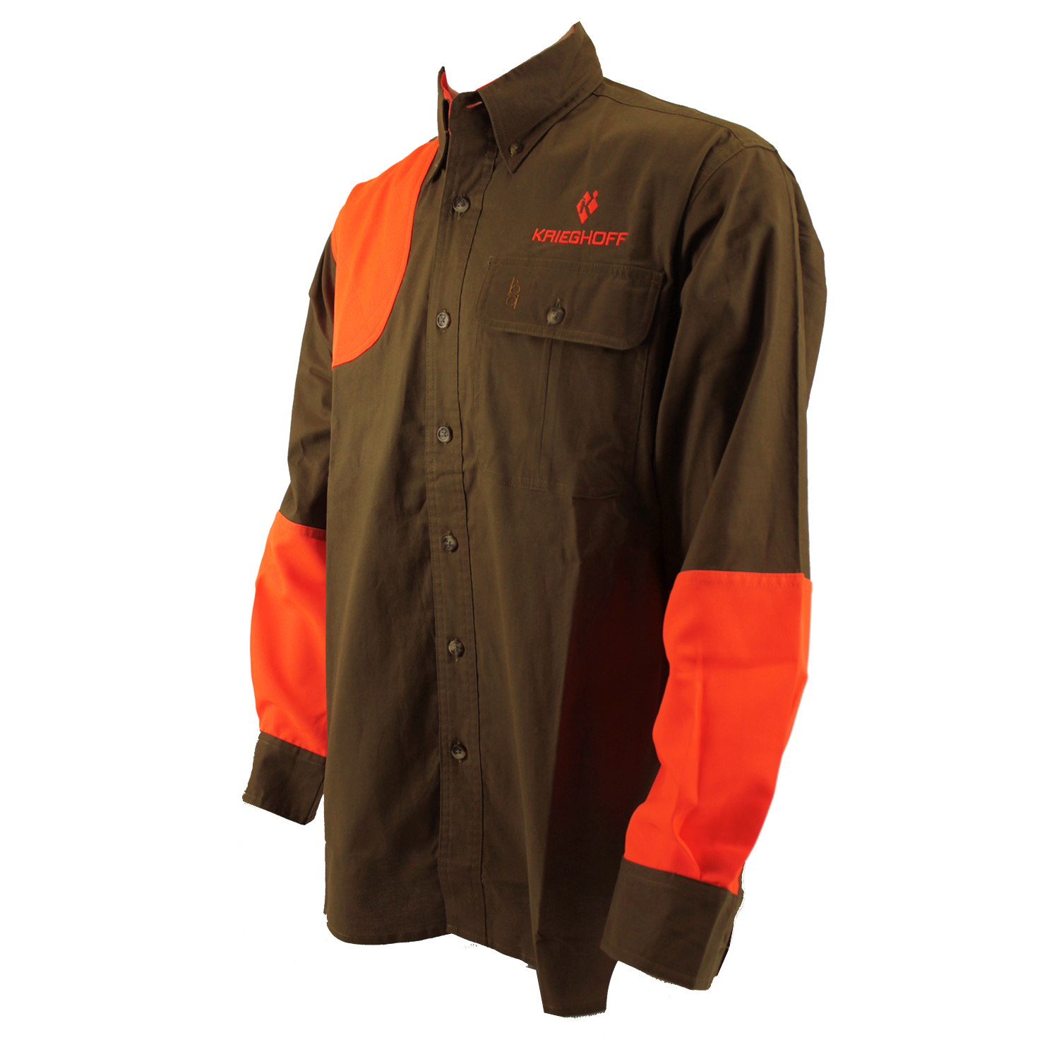 Krieghoff Long Sleeve Men's Hunting Shirt, Brown/Orange | Krieghoff