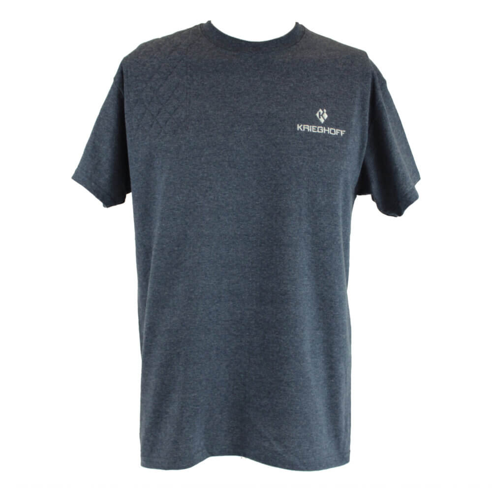 Krieghoff Short Sleeve Shooting T-Shirt, Heather Navy, Left Handed