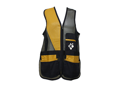 Krieghoff Mesh Shooting Vest by Castellani, Navy Blue, Leather Pad, Right Handed