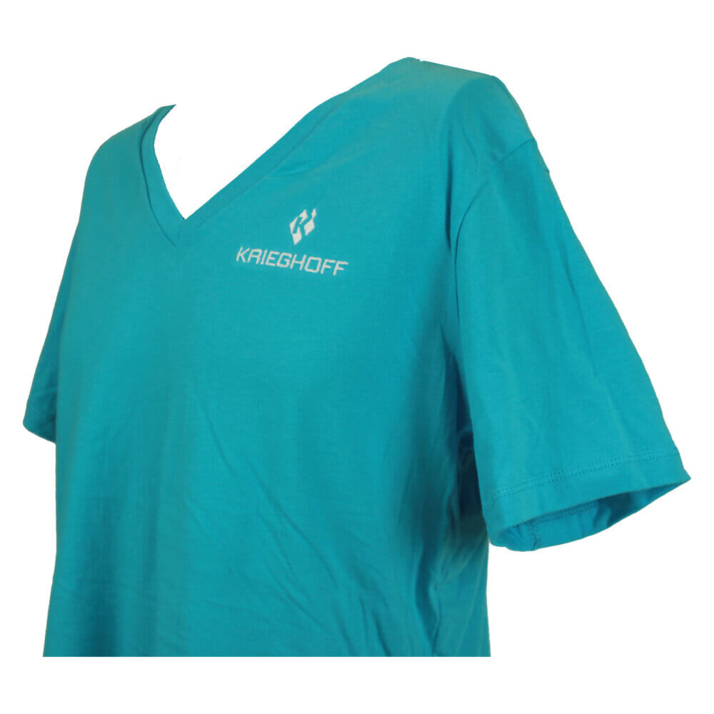 Krieghoff Ladies’ V-Neck T-Shirt, Relaxed Fit, Turquoise